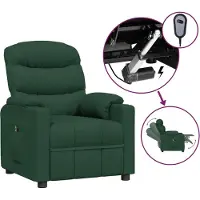 Syfax Poltrona Elettrica Reclinabile Verde Scuro in Tessuto