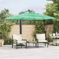 Prolenta Maison Exclusive - Ombrellone con palo in acciaio, colore verde, dimensioni 246x246x230 cm