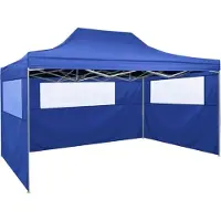 Syfax Tenda Pieghevole con 3 Pareti 3x4,5 m Blu