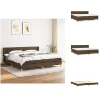 vidaXL Letto a molle con materasso in tessuto marrone scuro 200x200 cm - Letti e strutture letto