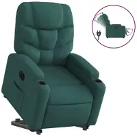 Syfax Poltrona Alzapersona Reclinabile Elettrica Verde Scuro Tessuto