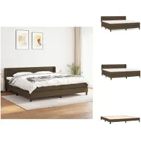 vidaXL Letto a molle con materasso in tessuto marrone scuro 200x200 cm - Letti e strutture letto