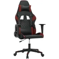 Syfax Sedia Gaming Massaggio Nero e Rosso Vino in Pelle finta