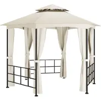 Syfax Gazebo con Pareti Laterali 3,1x2,7 m Crema
