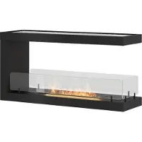 SOLOLED Caminetto a Bioetanolo Da Incasso di Design U1000.1 con Vetro Aperto su 3 Lati Bruciatore da 0,7 Litri