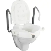 Wenko Sedile WC rialzato con maniglie di sostegno SECURA braccioli senior