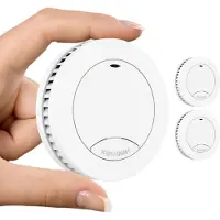 Aroha Pro Safety Mini Rilevatore di Fumo Sleep Line - Batteria da 10 Anni - Sensore Fumo - Allarme Anticendio - 2 pezzi