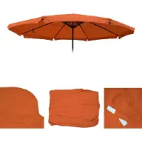 Mendler Coperchio di ricambio per ombrellone Meran Pro, ombrellone da ristorazione con mantovana Ø 5m, poliestere ~ terracotta