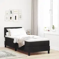 Prolenta Maison Exclusive - Letto boxspring a LED con testiera, nero, 80 x 200 cm, velluto
