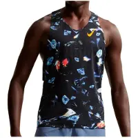 Nike Dri-Fit ADV Aeroswift Singlet AOP Maglia da corsa Uomo (S, nero)