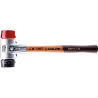 HALDER Mazza SIMPLEX soft-face con alloggiamento in alluminio e manico in legno, Ø 50, composizione gomma / plastica