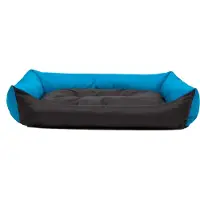 HOBBYDOG Cuscino per cani, cuccia per cani, lettino per cani, cuscino per cani Pontes - Eco - 62 x 43 x 15 cm [Dimensione: L] - Blu con dettagli neri