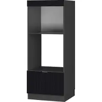 Vicco Mobile cucina microonde Fame-Line Nero rigato 60 cm aperto, Model 50878
