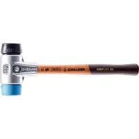HALDER Mazza SIMPLEX soft-face con alloggiamento in alluminio e manico in legno, Ø 60, composizione TPE-soft / gomma