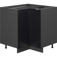 Vicco Mobile ad angolo cucina Fame-Line Nero rigato 80.5 cm senza piano di lavoro, Model 50678