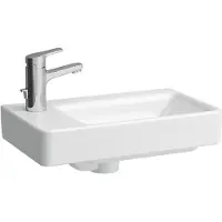 Laufen PRO S lave-mains, cuve à droite, 1 trou de robinetterie à gauche, sans trop-plein, 480x280mm, H8159550001131, H8159550001131