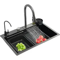 OEM Lavello da cucina, acciaio inossidabile, profondità 21 cm, tre vasche, due metodi di installazione, compatibile con diversi tipi di rubinetti