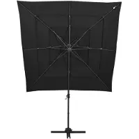 Syfax Ombrellone a Sbalzo a 4 Livelli Palo Alluminio 250x250 cm Nero
