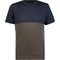 Stoic MerinoChill MMXX. Göteborg Colorblock Tee Maglia merino Uomo (4XL, marrone/blu)
