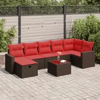 Prolenta Maison Exclusive - Set Divani da Giardino 8 pz con Cuscini Marrone in Polyrattan