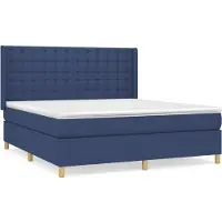 Syfax Giroletto a Molle con Materasso Blu 180x200 cm in Tessuto