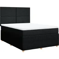 Syfax Giroletto a Molle con Materasso Nero 140x200 cm in Tessuto