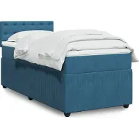 Prolenta Maison Exclusive - Letto boxspring con materasso blu 80x200 cm velluto