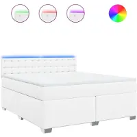 Syfax Giroletto a Molle con Materasso Bianco 180x200 cm in Pelle finta
