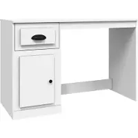 Syfax Scrivania con Cassetto Bianca 115x50x75 cm in Legno Multistrato