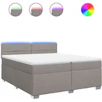 Syfax Giroletto a Molle con Materasso Tortora 200x200 cm in Tessuto