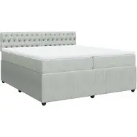 Syfax Giroletto a Molle con Materasso Grigio Chiaro 200x200cm Velluto