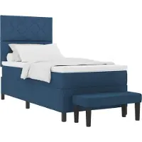 vidaXL Letto a molle con testiera blu 100 x 200 cm in tessuto