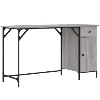 Syfax Scrivania Computer Grigio Sonoma 131x48x75 cm Legno Multistrato