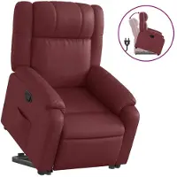 Syfax Poltrona Alzapersona Reclinabile Rosso Vino in Pelle finta