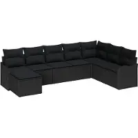 Syfax Set Divano da Giardino 8 pcs Nero polyrattan