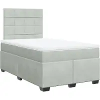 Syfax Giroletto a Molle con Materasso Grigio Chiaro 120x190cm Velluto