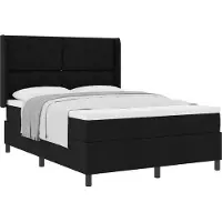Syfax Letto a molle con materasso Nero 160 x 200 cm Tessuto