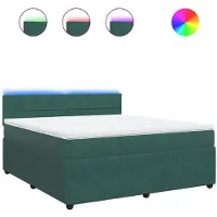 Syfax Giroletto a Molle con Materasso Verde Scuro 180x200 cm Velluto