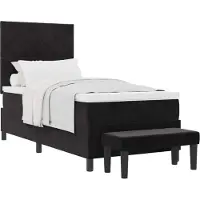 vidaXL Letto boxspring con testiera, nero, 190 x 90 cm, velluto