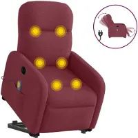 Syfax Poltrona Alzapersona Massaggiante Elettrica Rosso Vino Tessuto