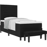 Syfax Letto a molle con testiera Nero 90 x 190 cm Tessuto
