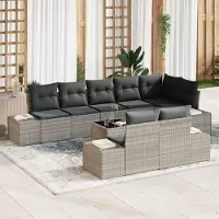 Prolenta Maison Exclusive - Set Divano da Giardino Grigio chiaro Poly Rattan