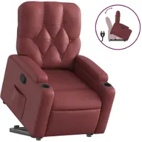 Syfax Poltrona Alzapersona Reclinabile Rosso Vino in Pelle finta