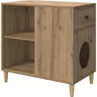 Syfax Casa per Gatti Rovere Artigianale 72 x 42,5 x 70 cm