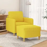 Prolenta Maison Exclusive - Poltrona con poggiapiedi giallo chiaro 60 cm in tessuto