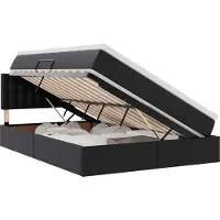vidaXL Letto contenitore con materasso nero 140 x 200 cm in Pelle finta