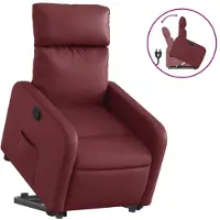 Syfax Poltrona Alzapersona Reclinabile Rosso Vino in Pelle finta