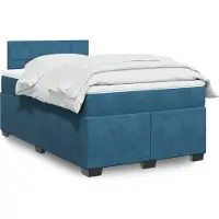 Prolenta Maison Exclusive - Letto boxspring con materasso blu scuro 120x200 cm velluto