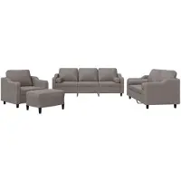 Syfax Set Divani 4 pz con Cuscini Tortora in Tessuto