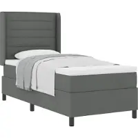 Syfax Letto a molle con materasso Grigio scuro 200 x 80 cm Tessuto
